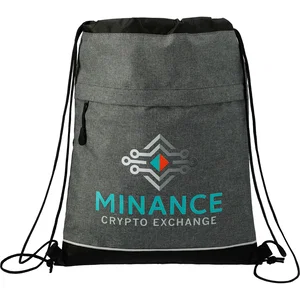 Quarry 16.5" Drawstring Bag with Zippered Front Pocket