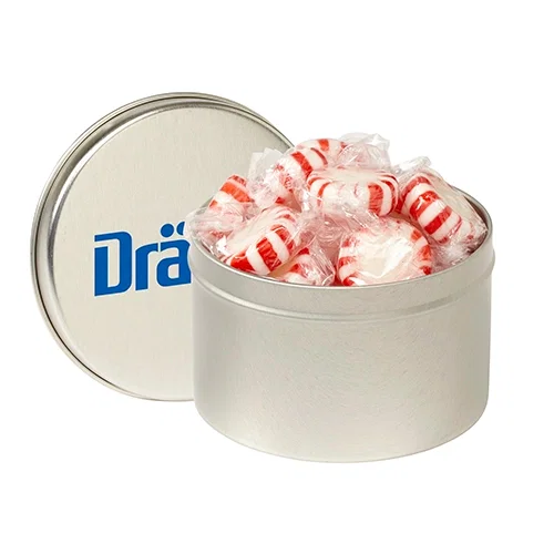 Quarter Quart Round Metal Tin Storage Box — view 3
