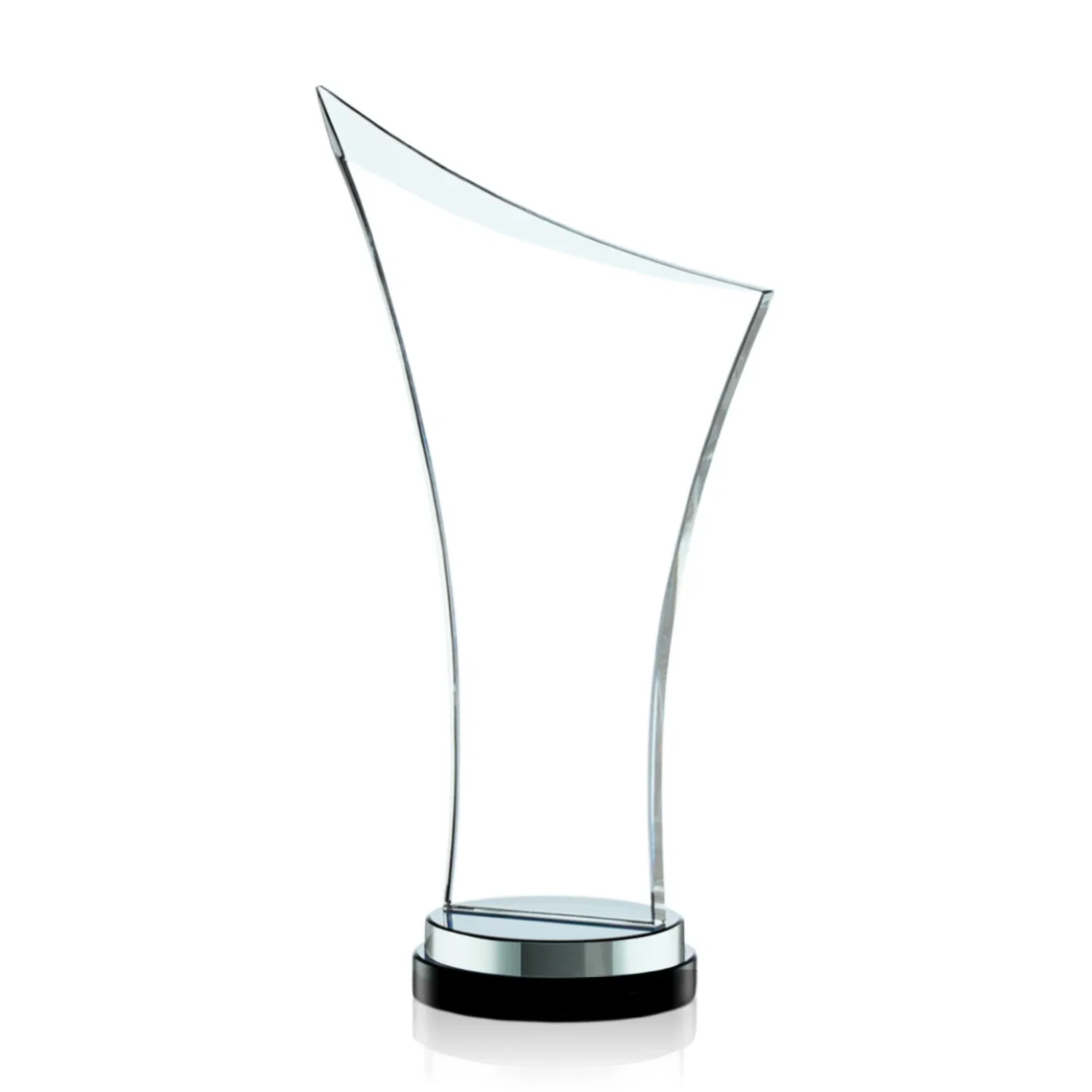 Personalized Smoky Black Crystal Free-Form Award on a Stacked Base for retirement presentations