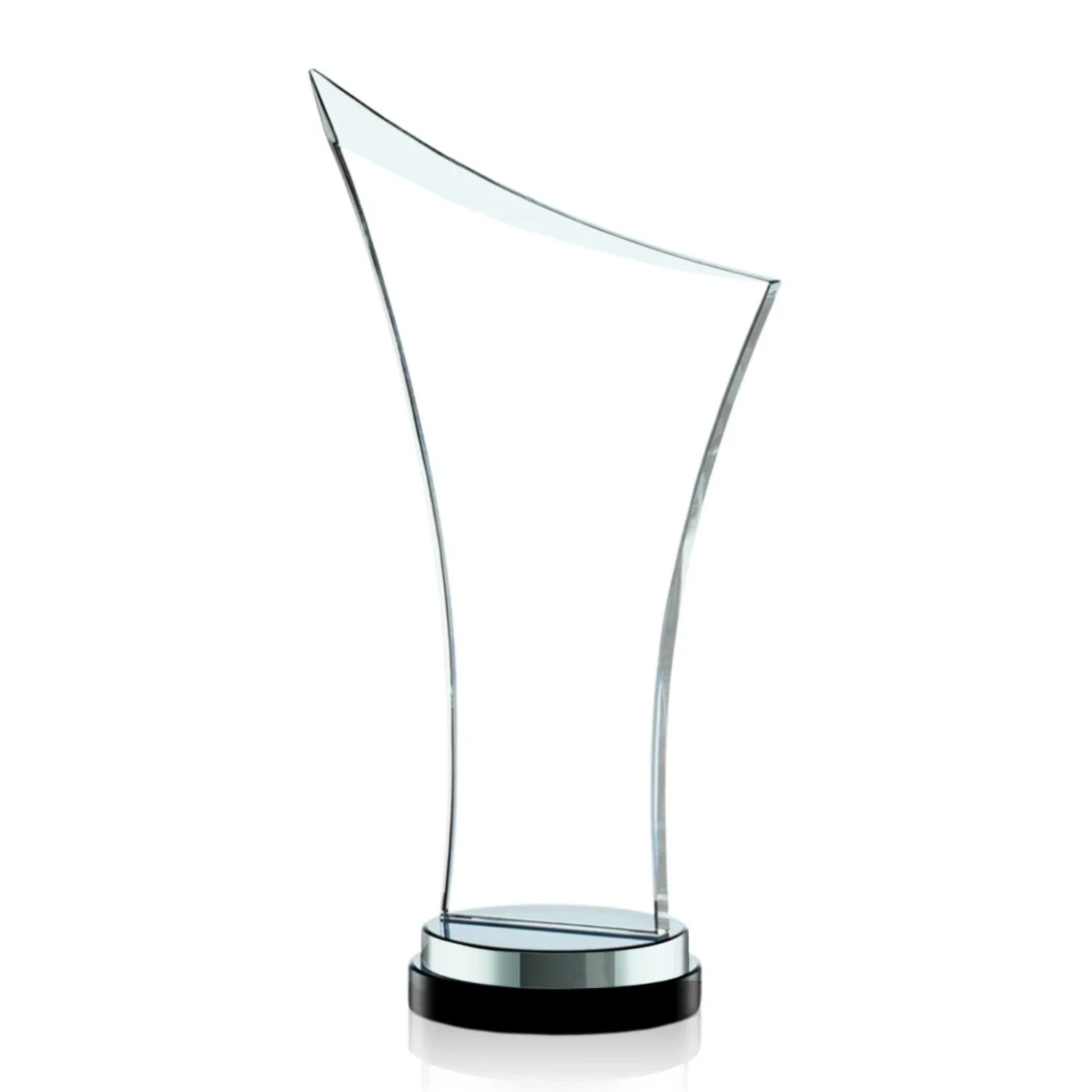 Personalized Smoky Black Crystal Free-Form Award on a Stacked Base for team milestone celebrations