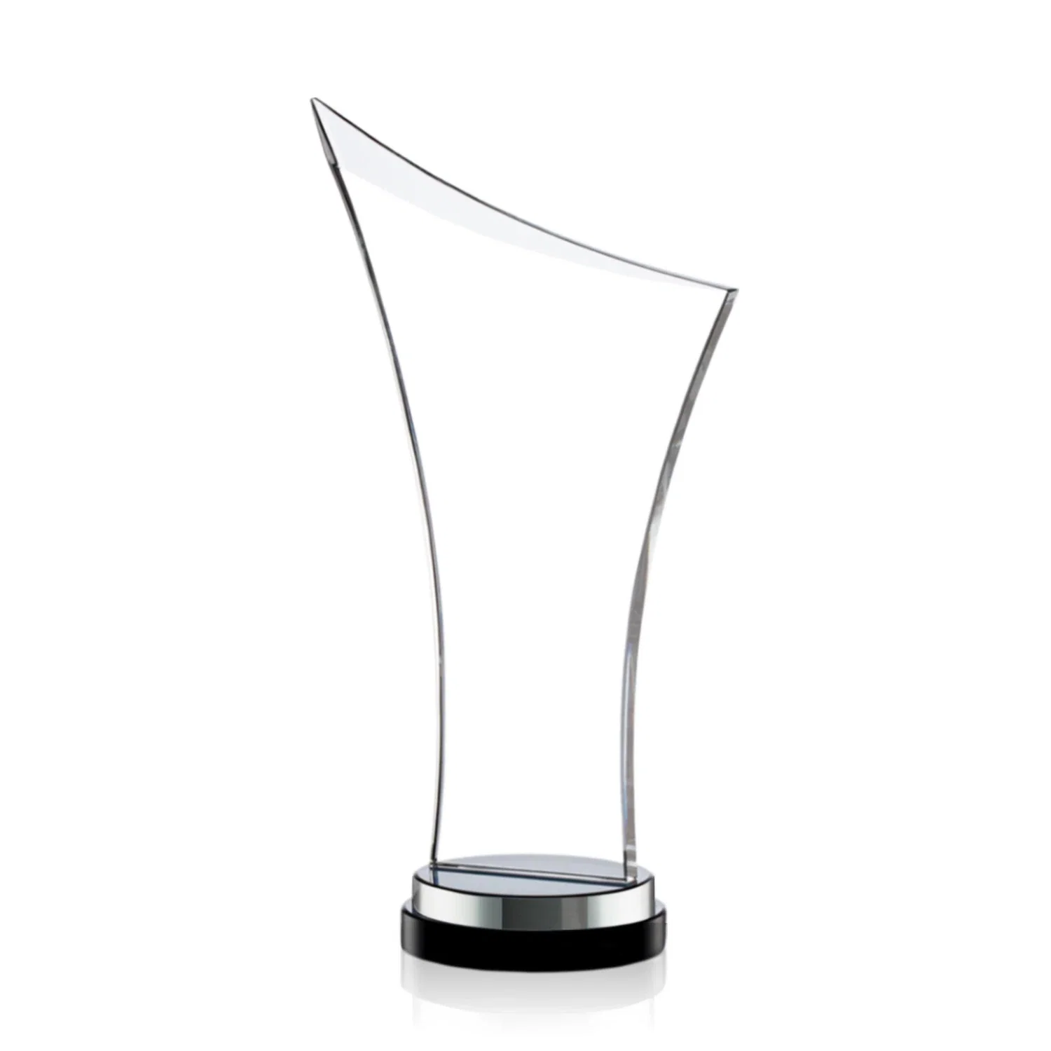 Personalized Smoky Black Crystal Free-Form Award on a Stacked Base for donor appreciation