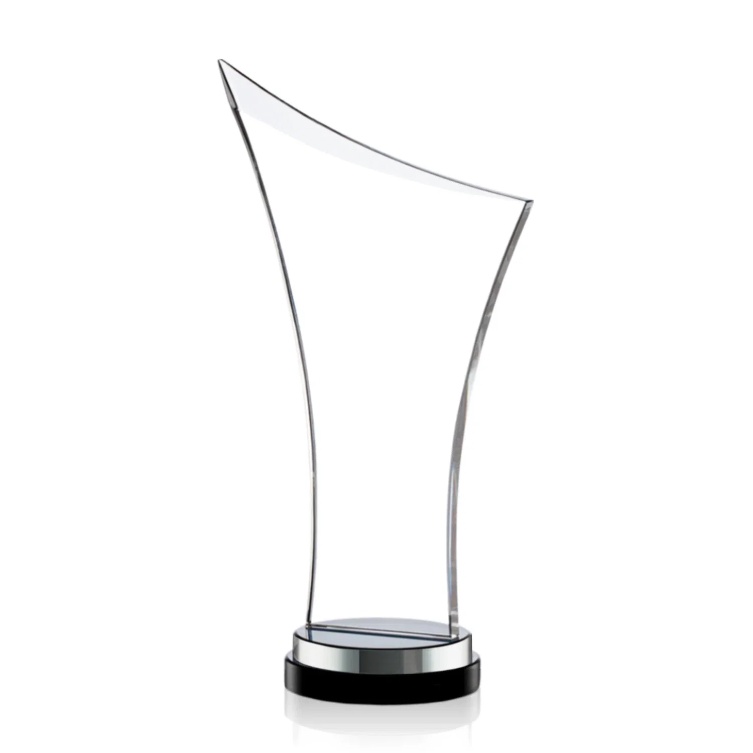 Personalized Smoky Black Crystal Free-Form Award on a Stacked Base for graduation ceremonies