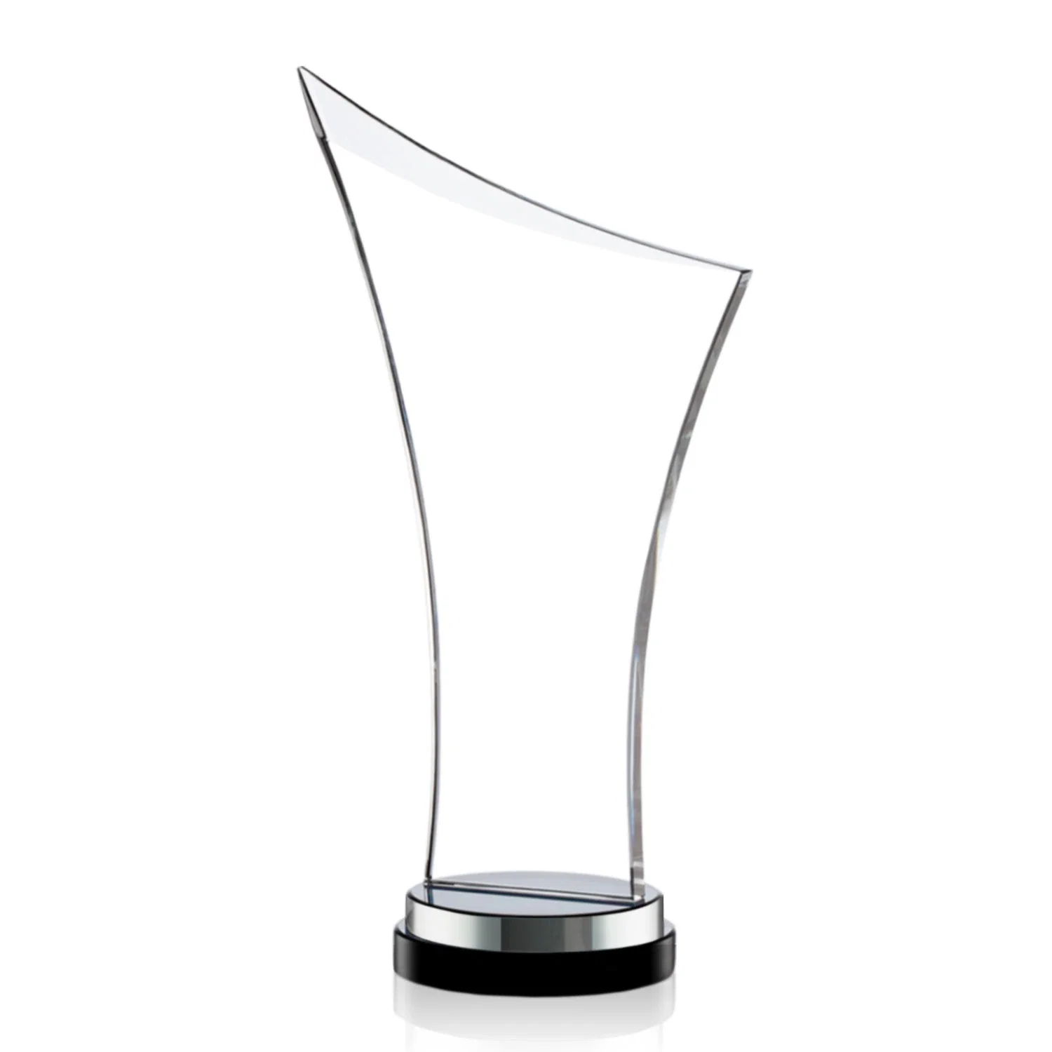 Personalized Smoky Black Crystal Free-Form Award on a Stacked Base for safety achievement programs