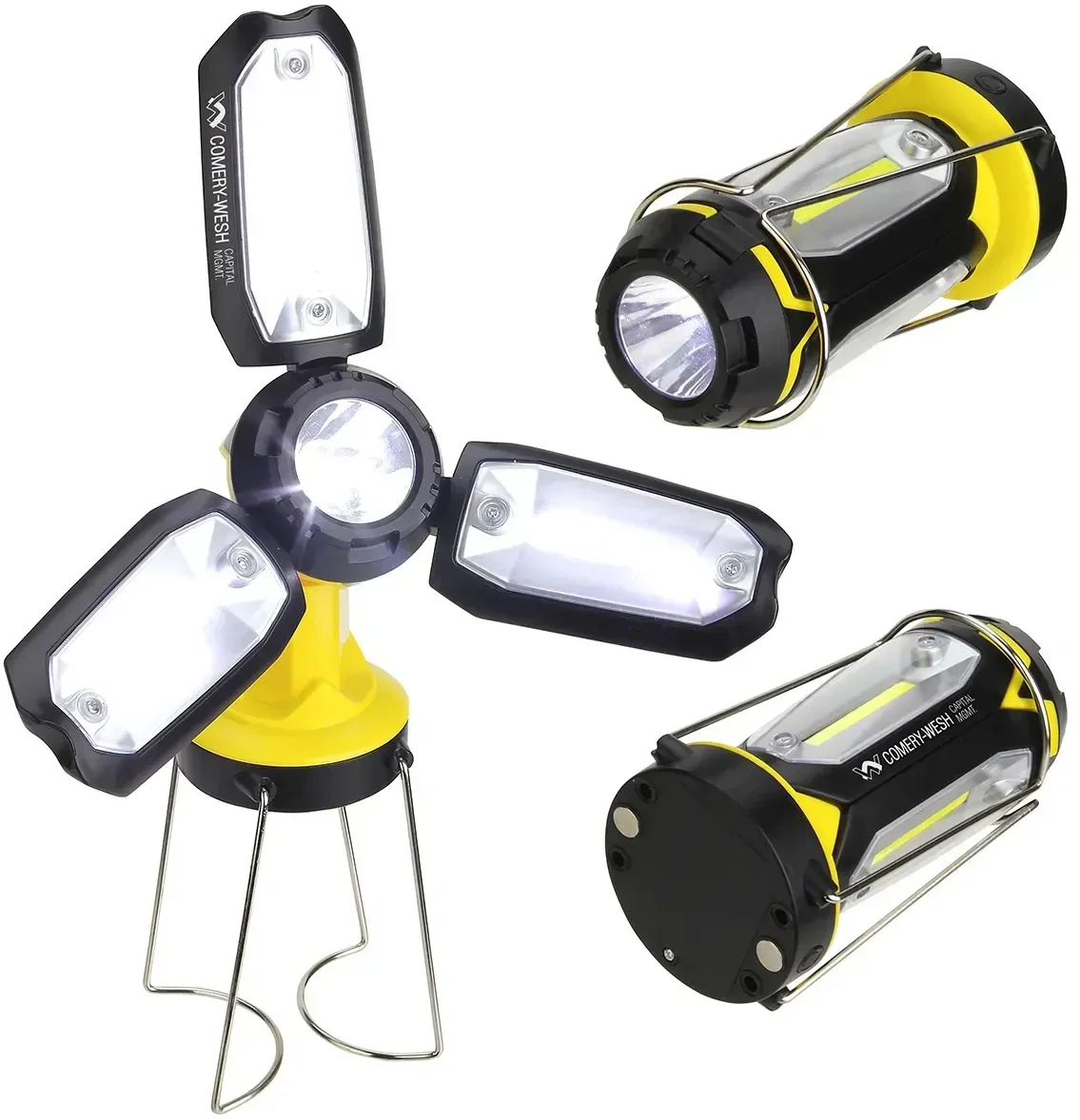 Quasar Expandable COB Lantern, a custom ABS branded camping light, front hero view collapsed