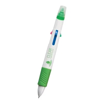 Highlighter tip uncapped at one end of the barrel