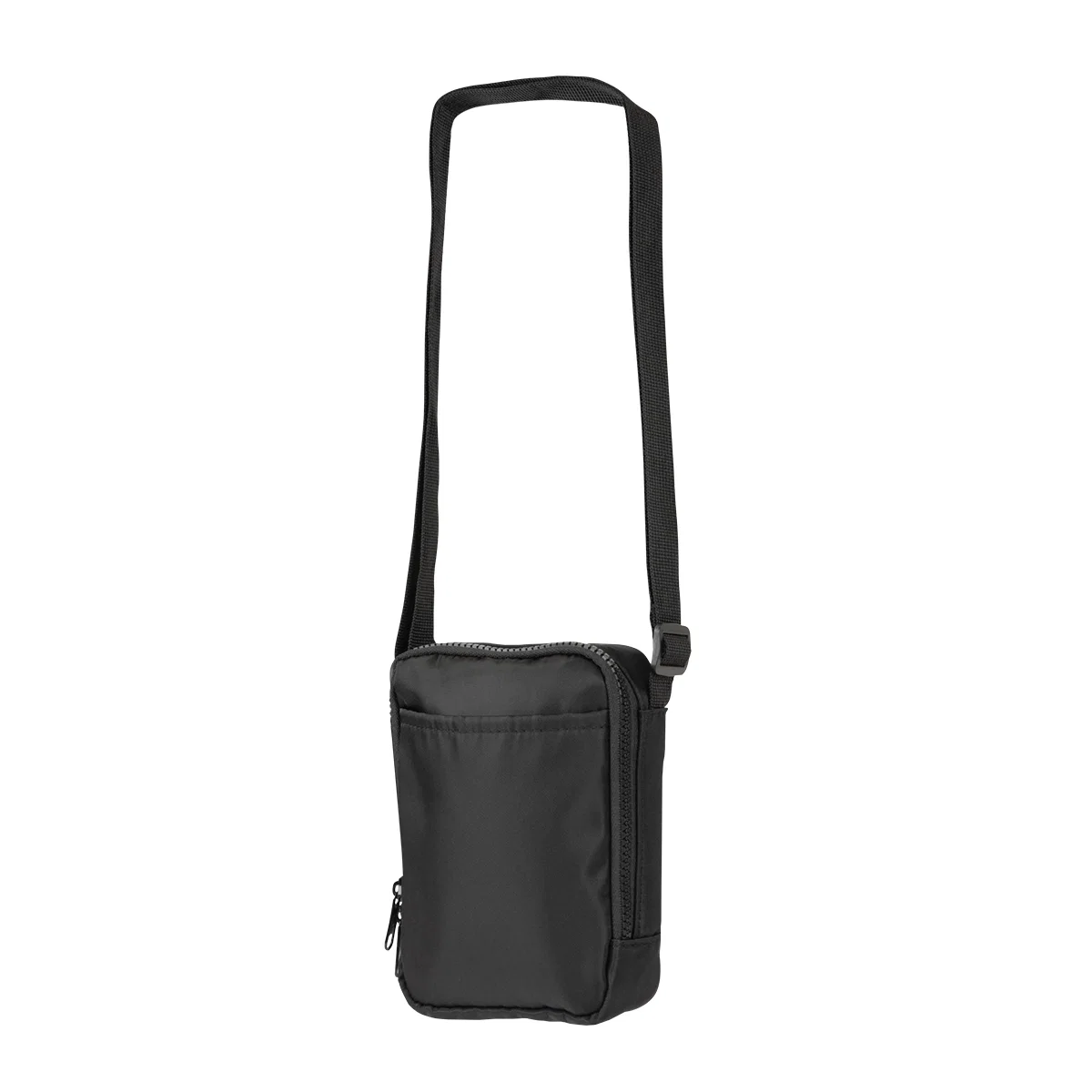 Empty sling bag standing upright on a table