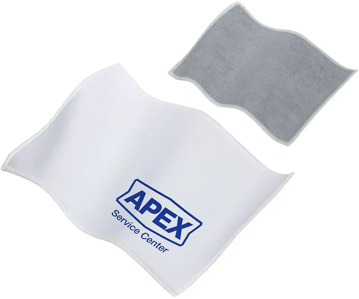 Second color option of the branded Quick Clean dual-sided microfiber cloth with logo print
