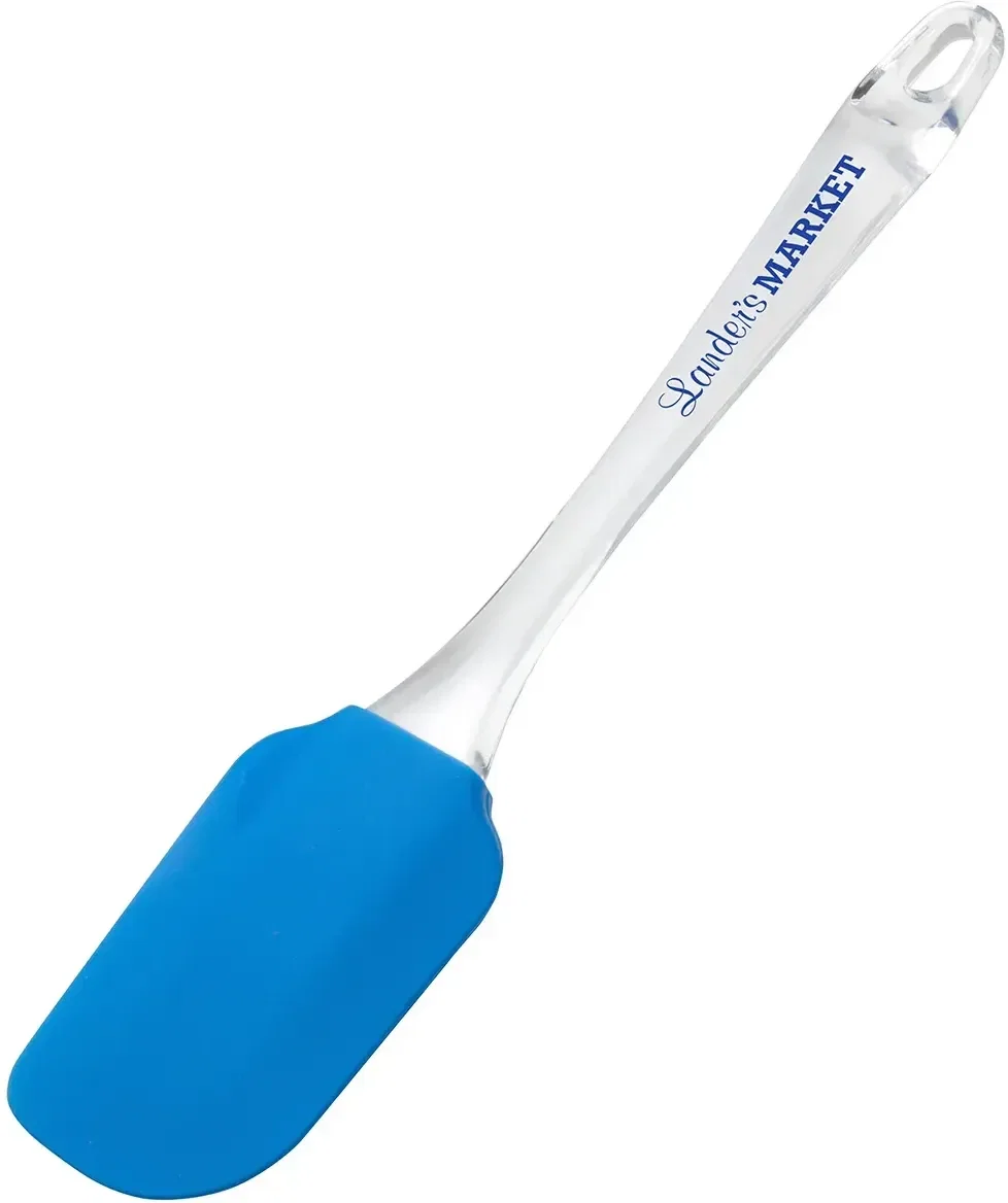 Branded Quick Cook spatula clear handle close-up, ideal imprint area for a logo