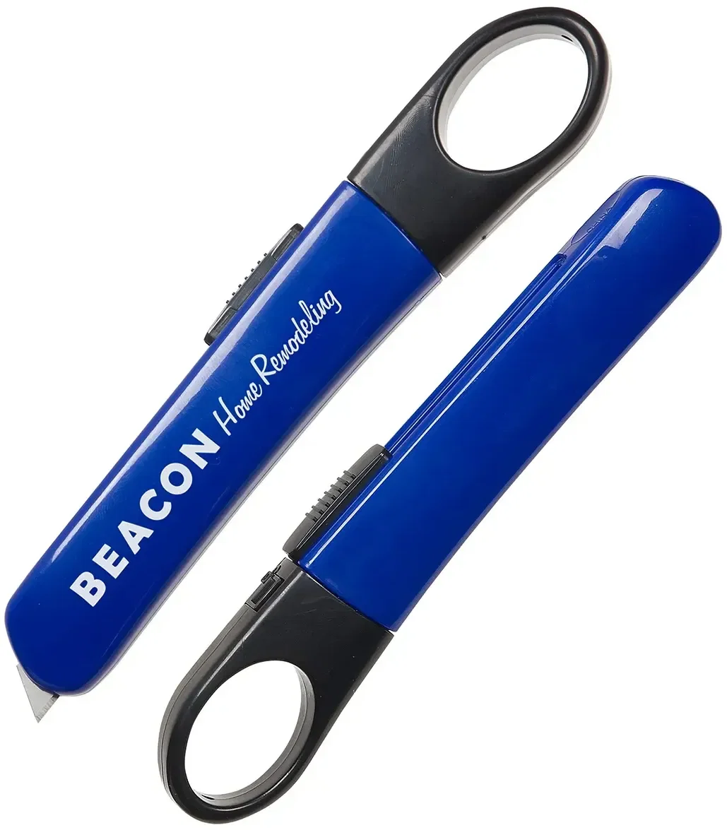 Quick-Cut retractable carton cutter, branded custom box cutter with logo-ready barrel