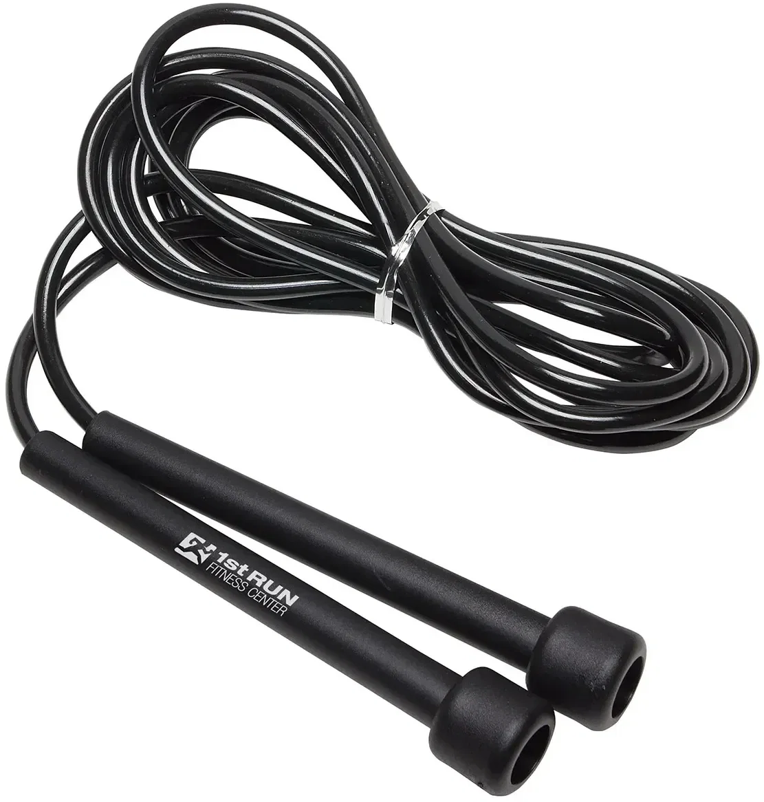 Branded Quick-Speed jump rope angled view showing the adjustable nine-foot cord
