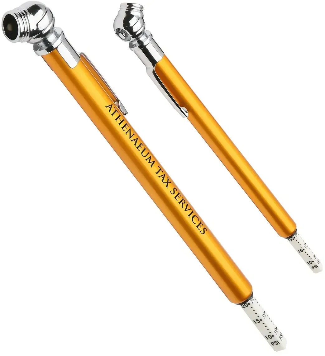 Promotional Quick View tire pressure gauge color option with branded print