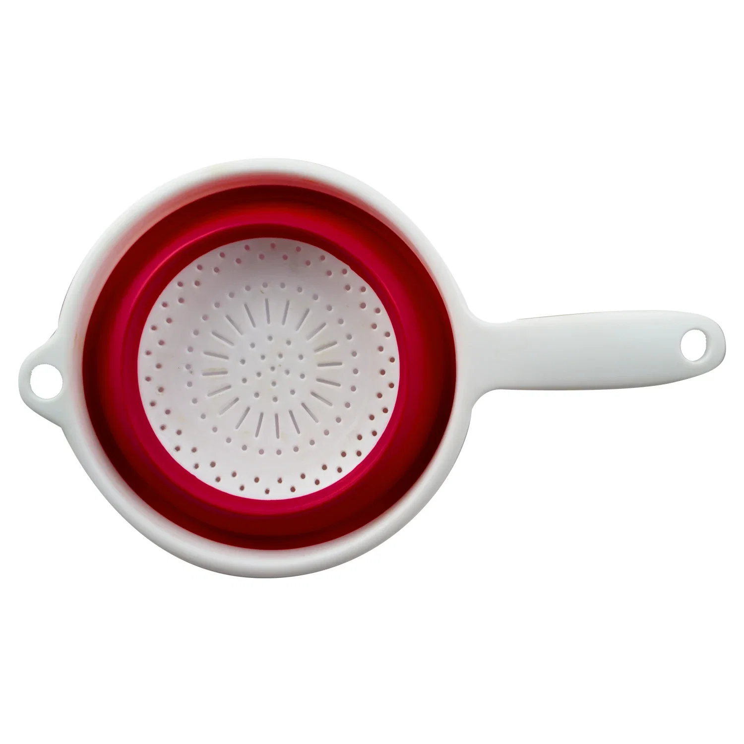 Quick Work Collapsible Silicone Strainer. Collapsible silicone strainer for draining pasta and kitchen storage, view 3