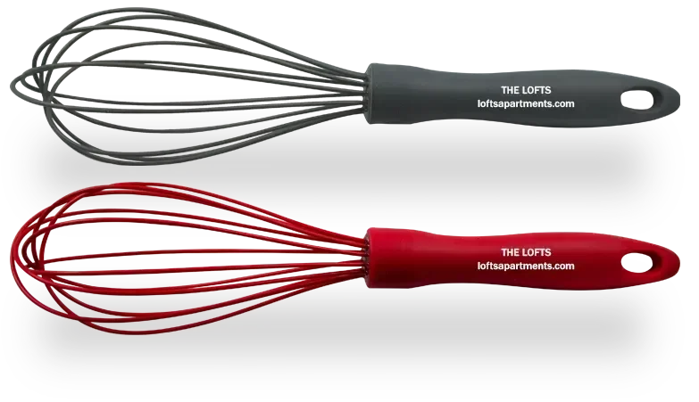 Quick Work Silicone Whisk. Heat-resistant silicone whisk for whipping sauces without scratching cookware