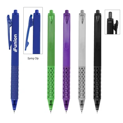 Push-button top that retracts the writing point silently