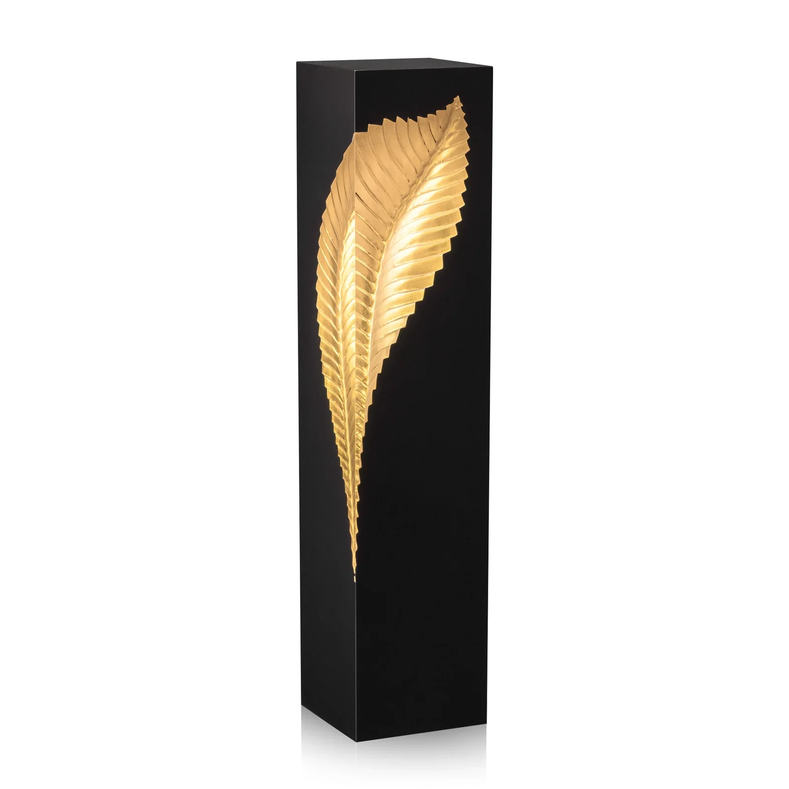 Custom Molded Gold Quill Award in Clear Lucite on Black Polystone Base, awards for donor appreciation