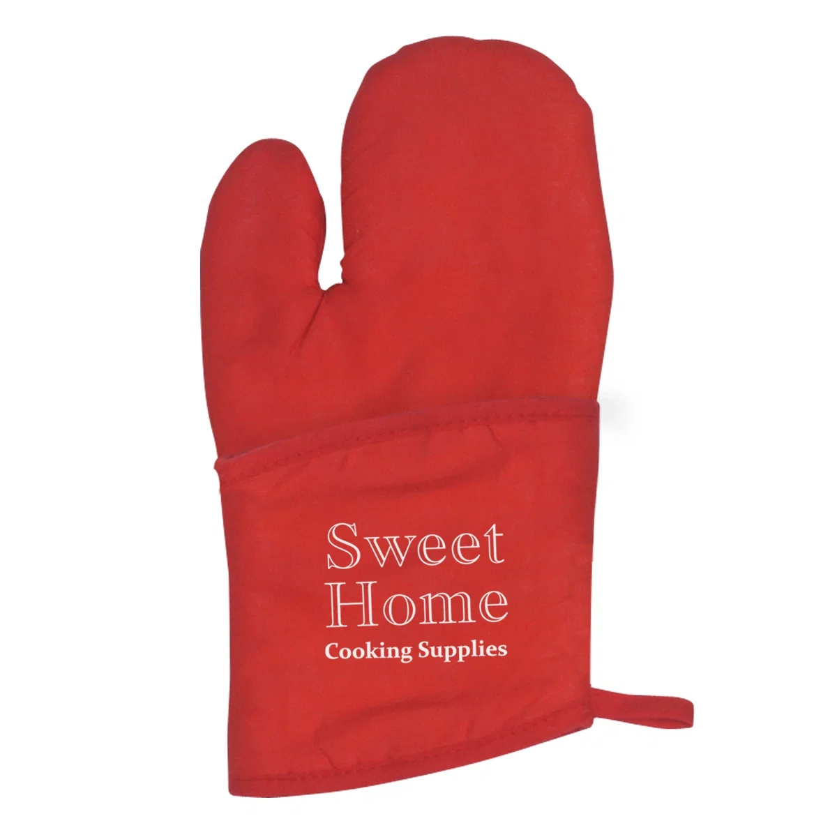 Back of the mitt showing the hanging loop at its cuff