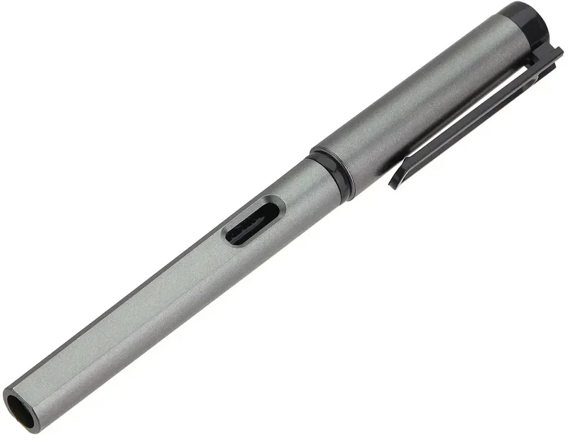 Matching gel pen in the elastic loop of the custom Quorum journal, branded promotional journal set