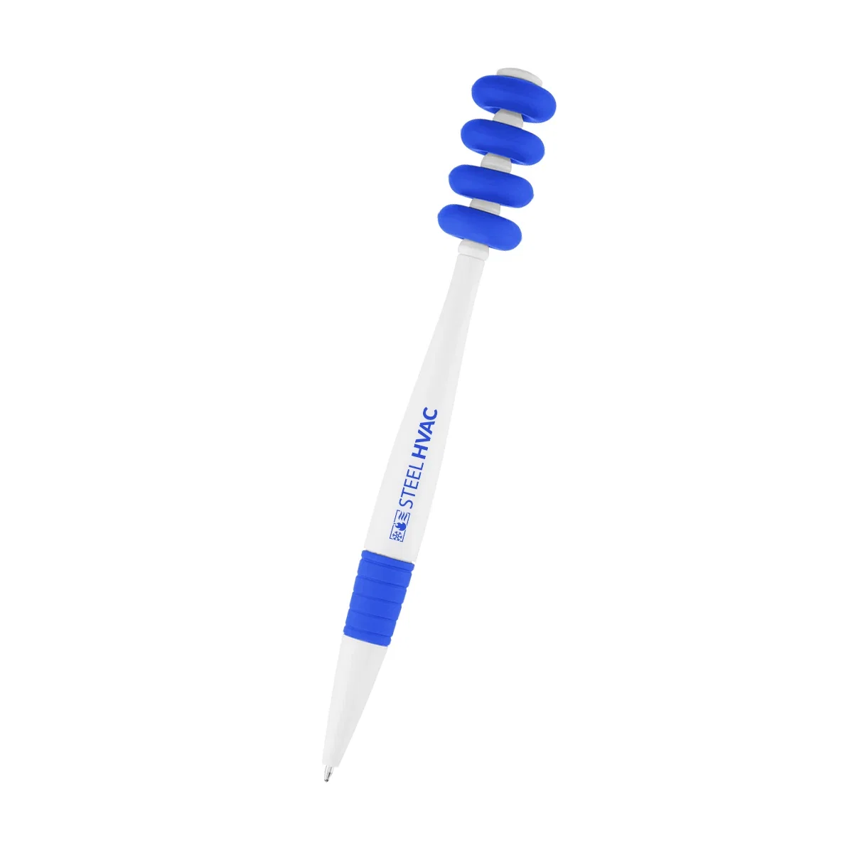 White barrel accented with a colored grip section