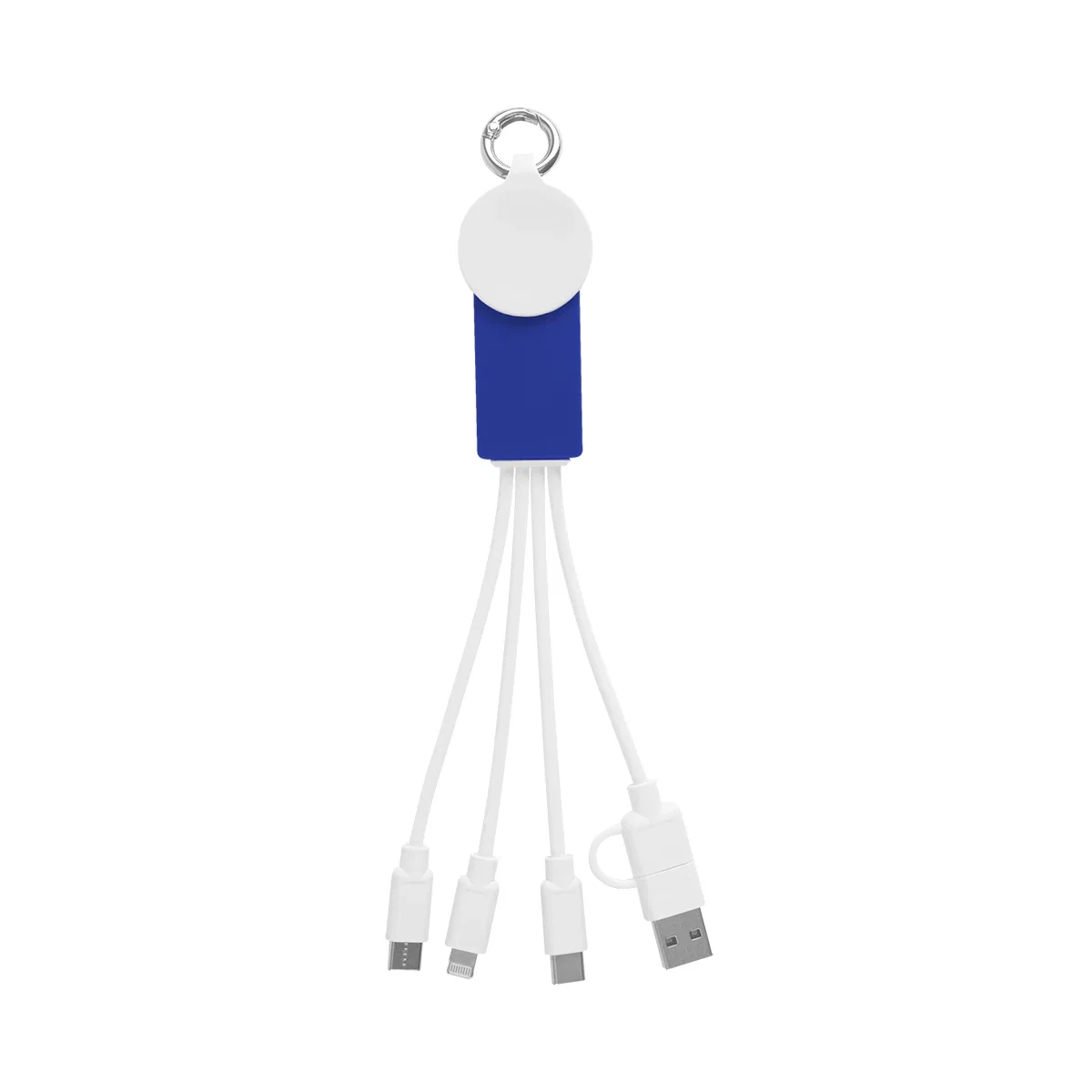 Lime green trim against the white cable body