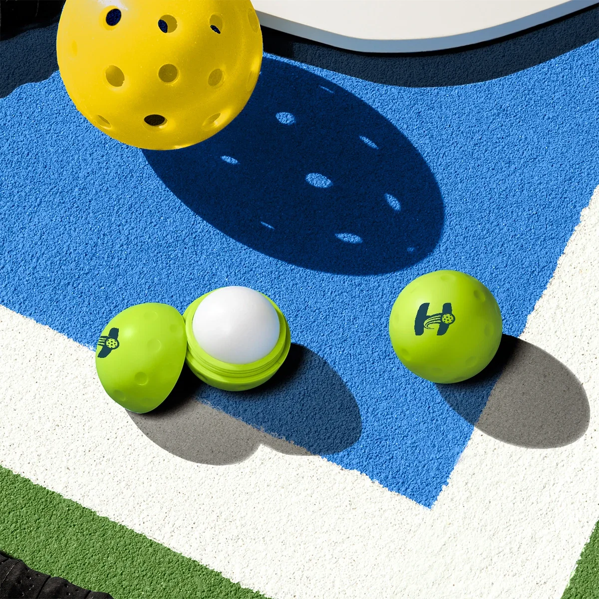 Perforated surface mimics the holes of a pickleball