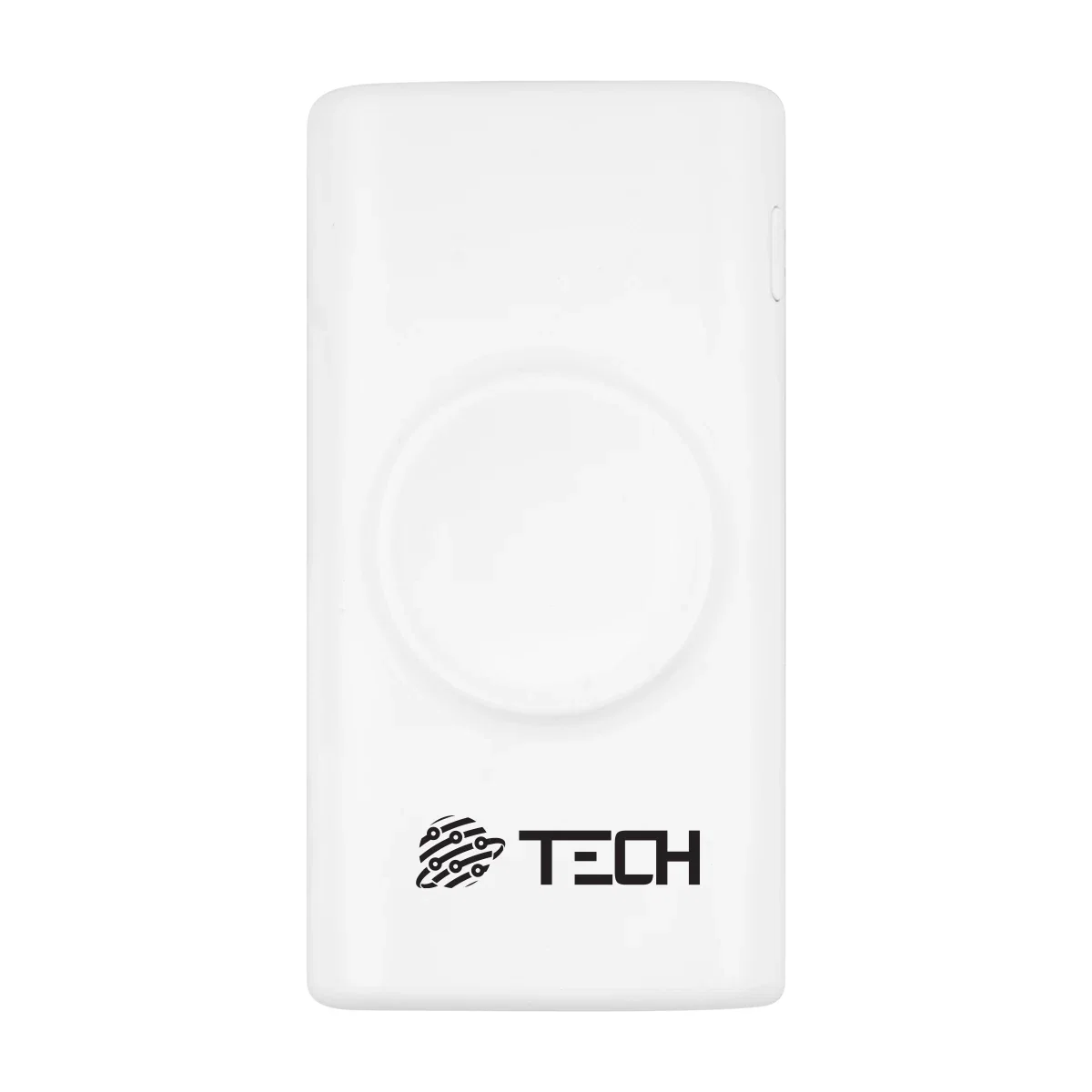 Slim white battery viewed from the side