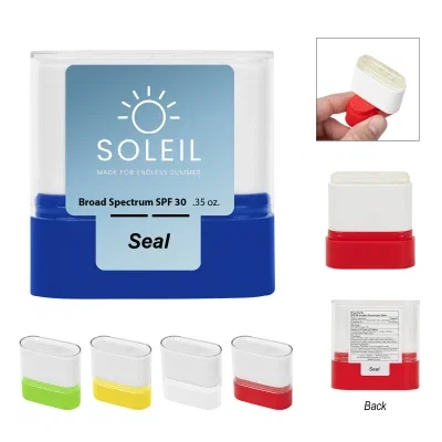 Sunscreen stick in recycled plastic with a clear cap