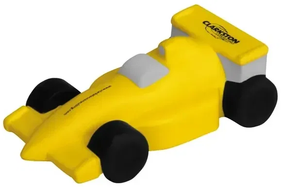 Race Car Stress Reliever side profile, branded custom race car squeeze toy for motorsports events
