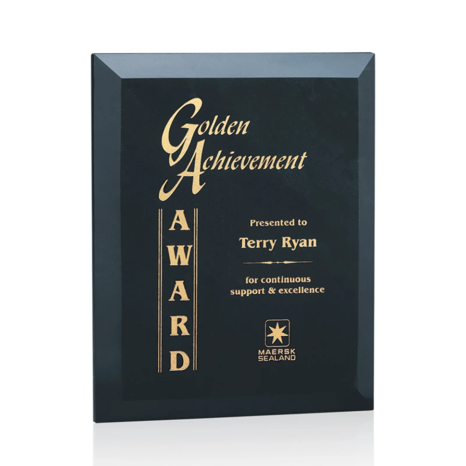 Custom Marble Wall Plaque That Stands on an Easel or Hangs on a Wall for corporate award ceremonies