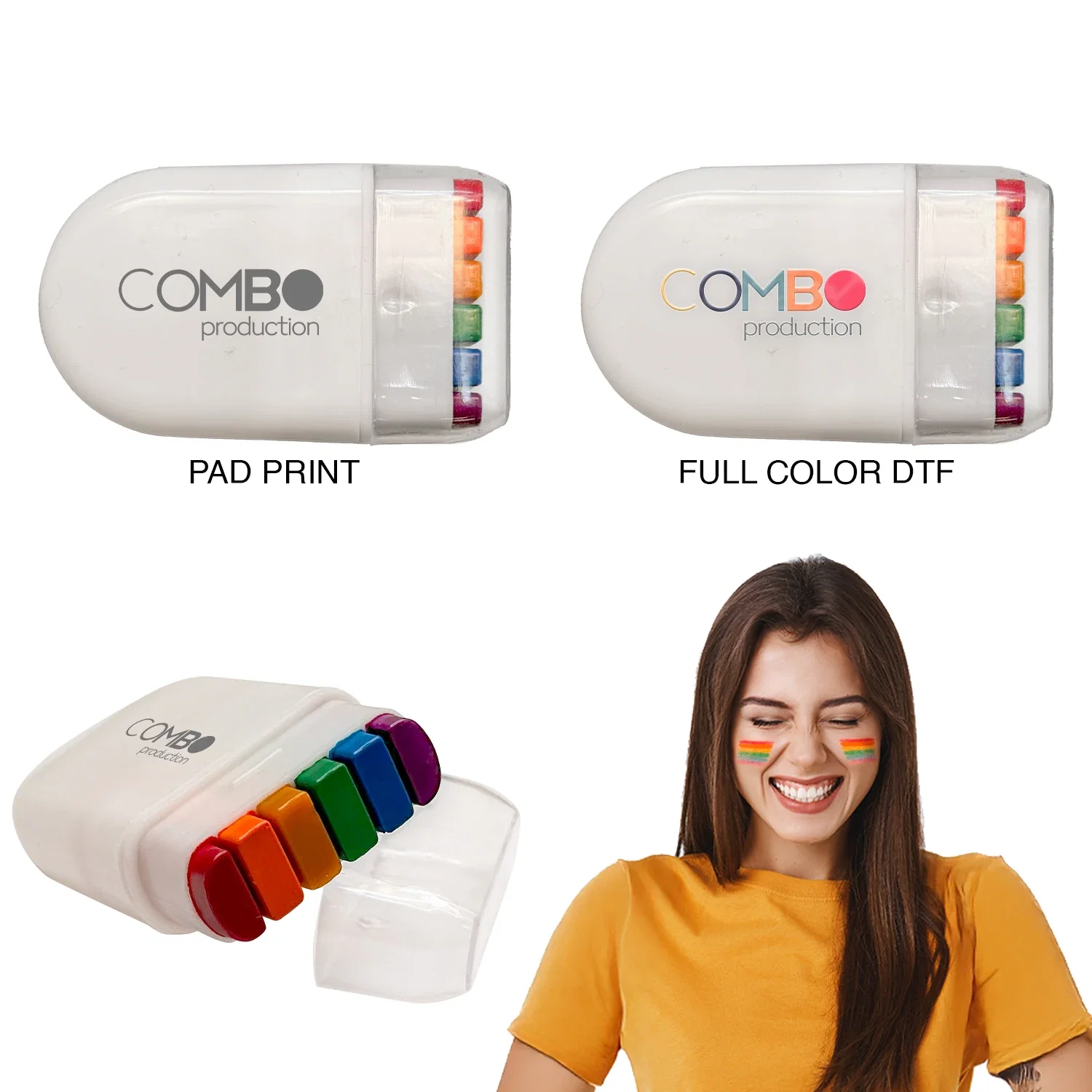Rainbow Face Paint in use