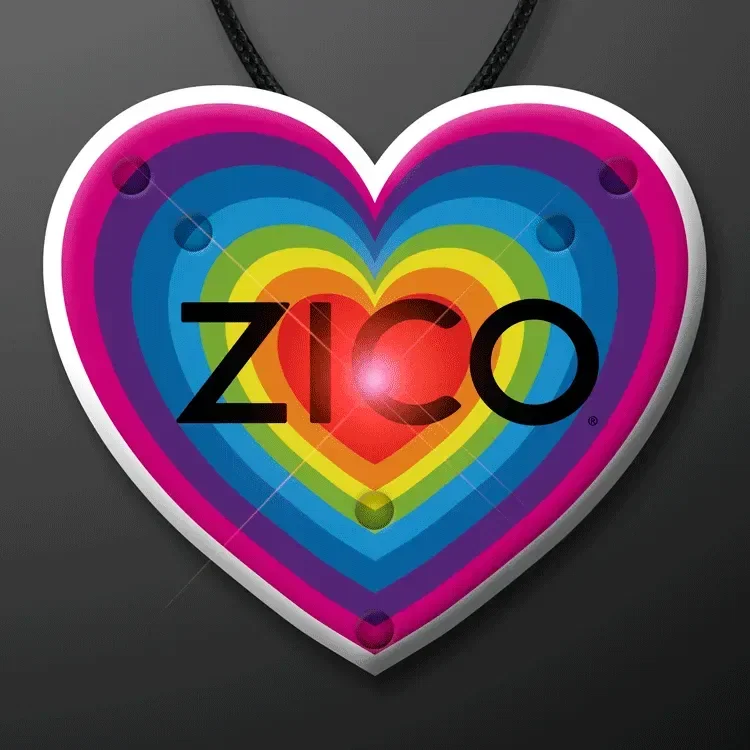 Rainbow Heart LED Flashing Necklace — view 2