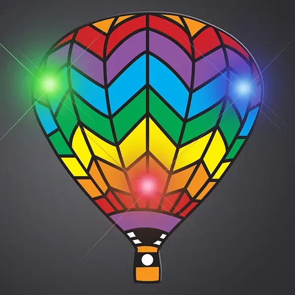 Rainbow Hot Air Balloon Flashing Pin — view 4