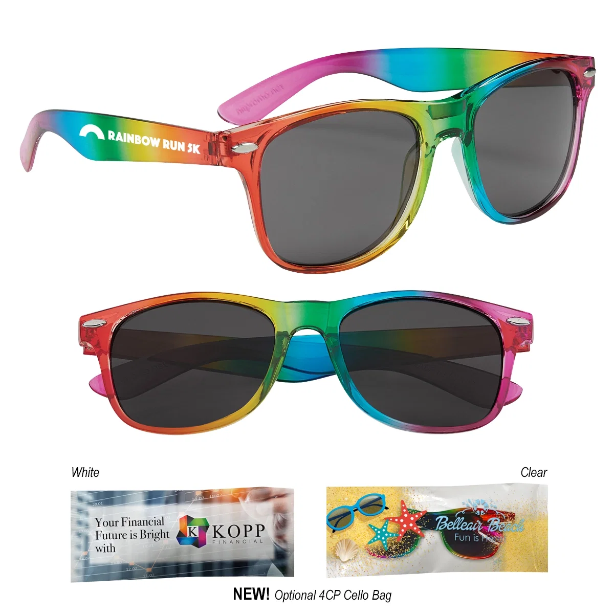 Front of the frames with the bright stripe pattern
