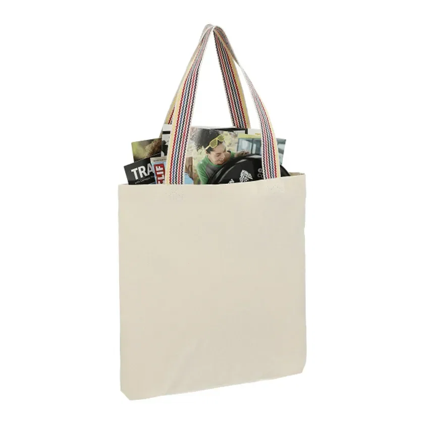 Rainbow Recycled 6oz Cotton Convention Tote — view 3