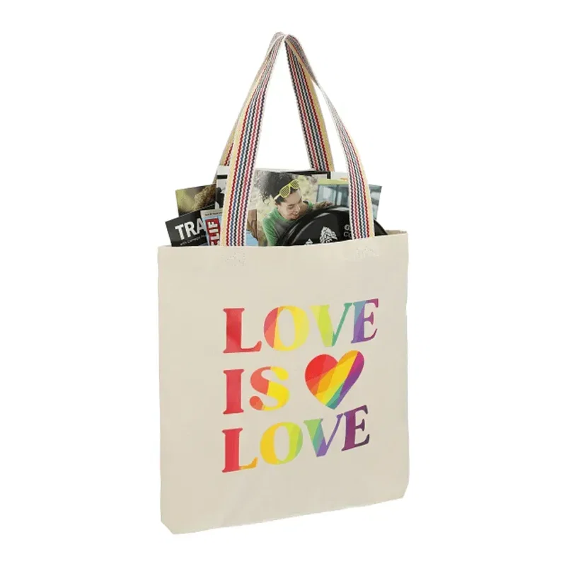 Rainbow Recycled 6oz Cotton Convention Tote — view 5