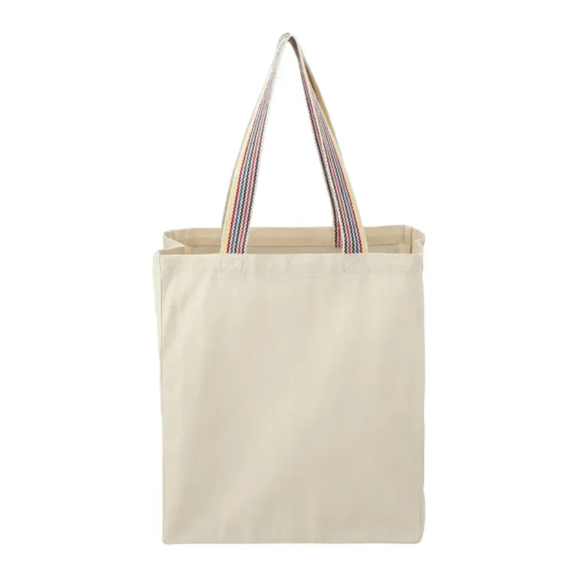 Rainbow Recycled 6oz Cotton Grocery Tote — view 3