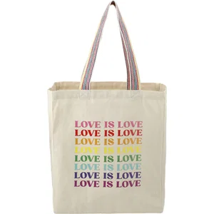 Rainbow Recycled 6 oz Cotton Grocery Tote