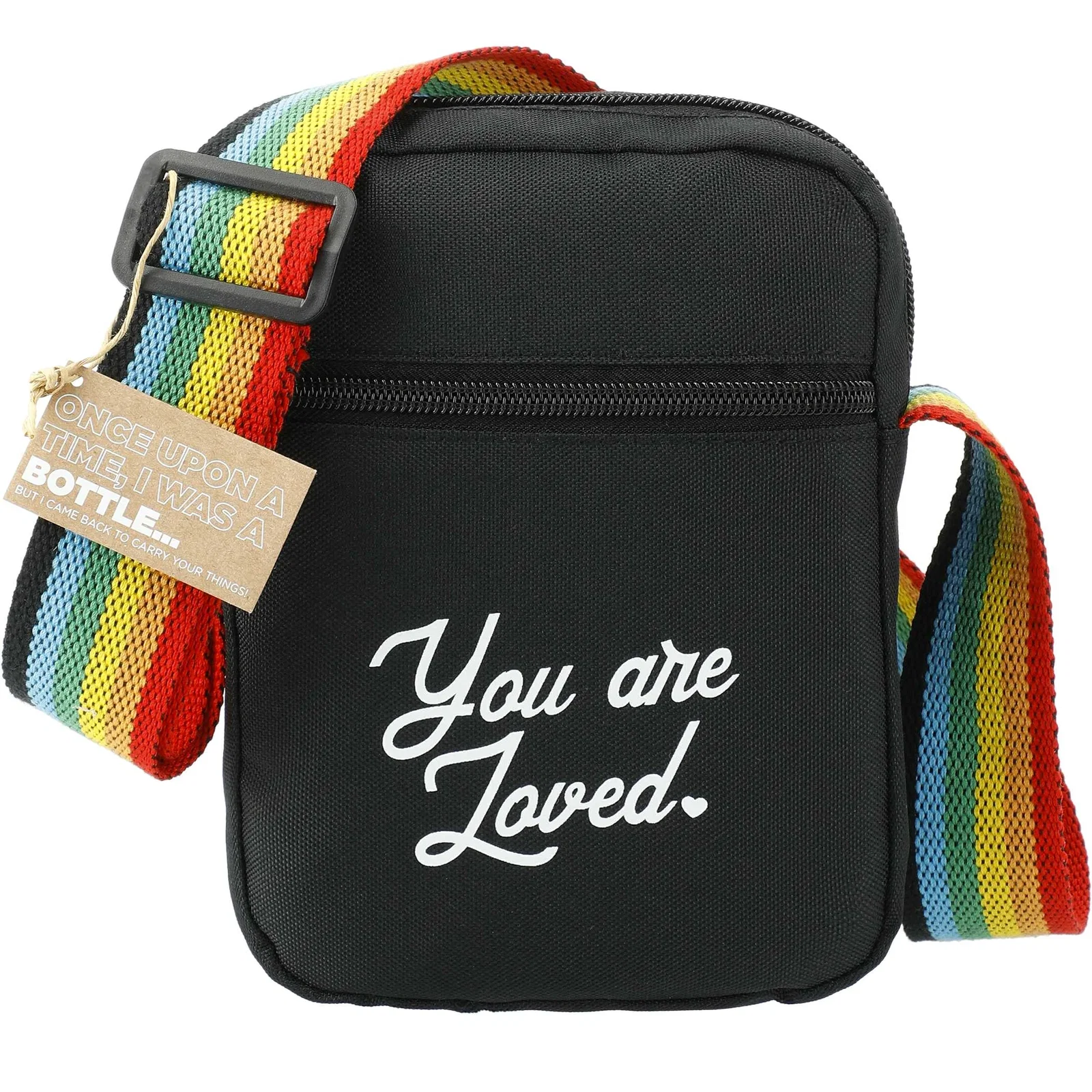 Custom Rainbow RPET Crossbody Tote Bag — view 6
