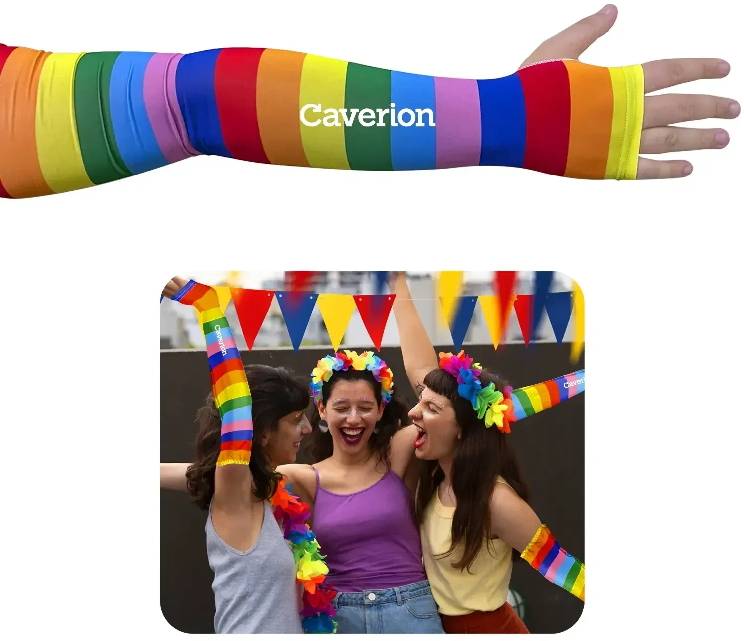 Rainbow Pride Arm Sleeve being worn