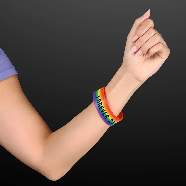 Rainbow Stretch Silicone Bracelets (NON-Light Up) — view 3