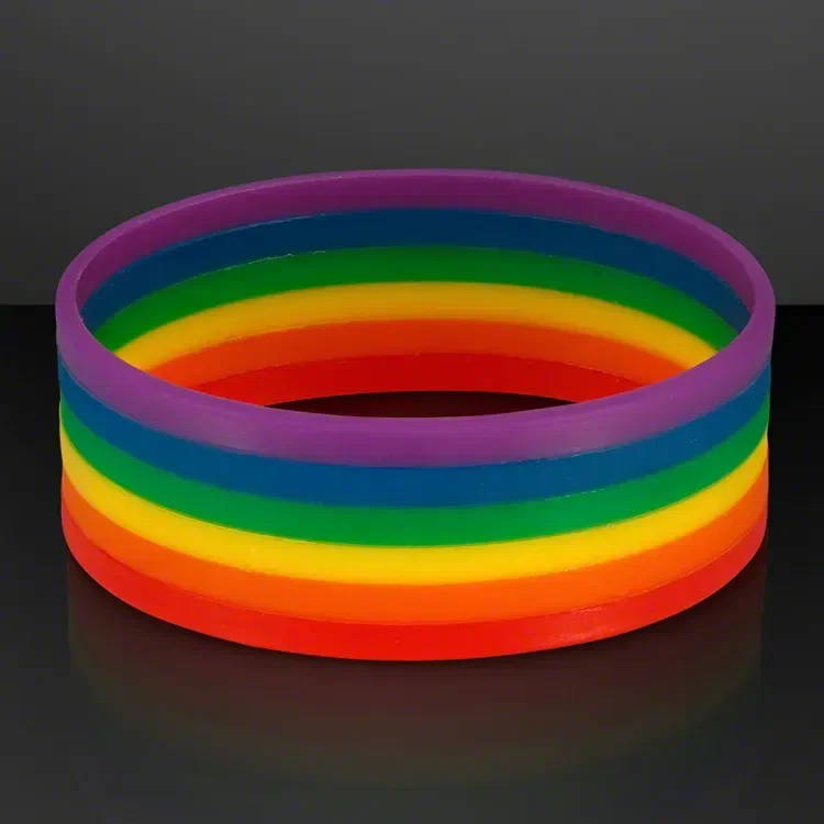 Rainbow Stretch Silicone Bracelets (NON-Light Up) — view 4