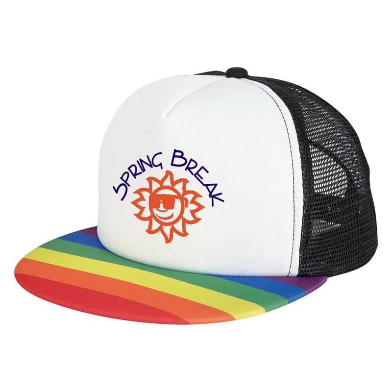Custom Printed Rainbow Trucker Cap