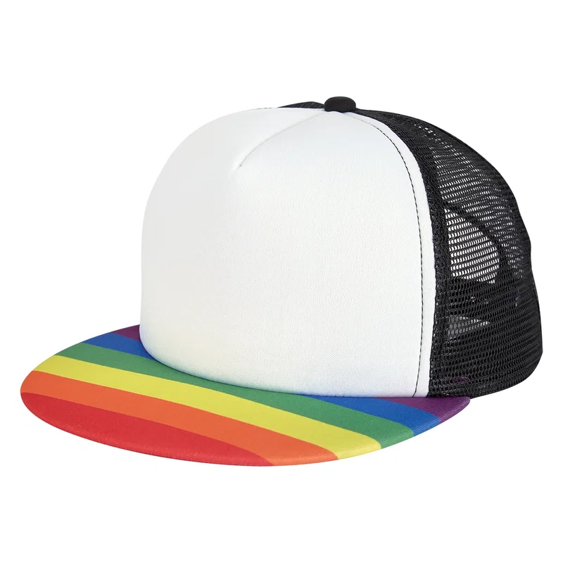 Custom Printed Rainbow Trucker Cap — view 5
