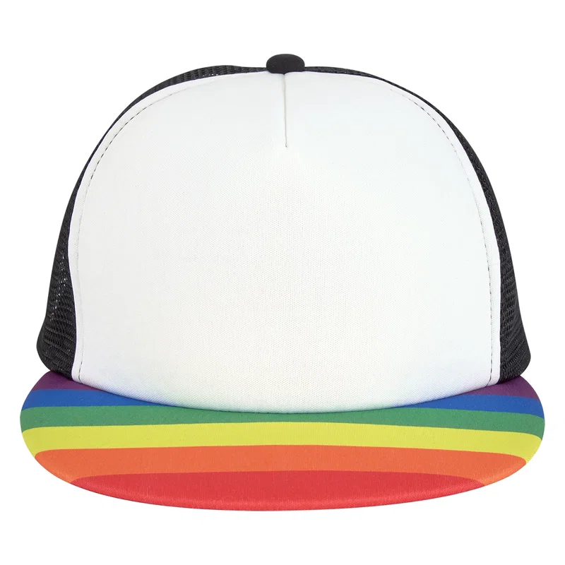 Custom Printed Rainbow Trucker Cap — view 9