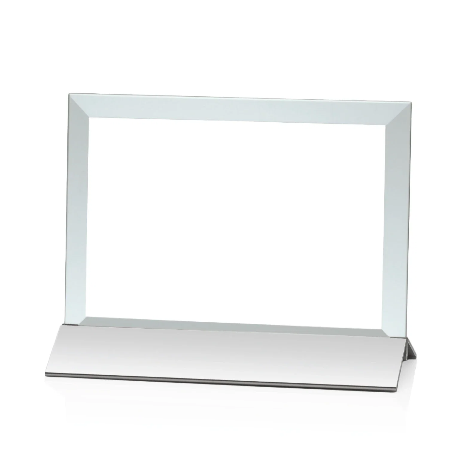 Custom Jade Glass Horizontal Award In Silver Aluminum Base for dealer and partner awards