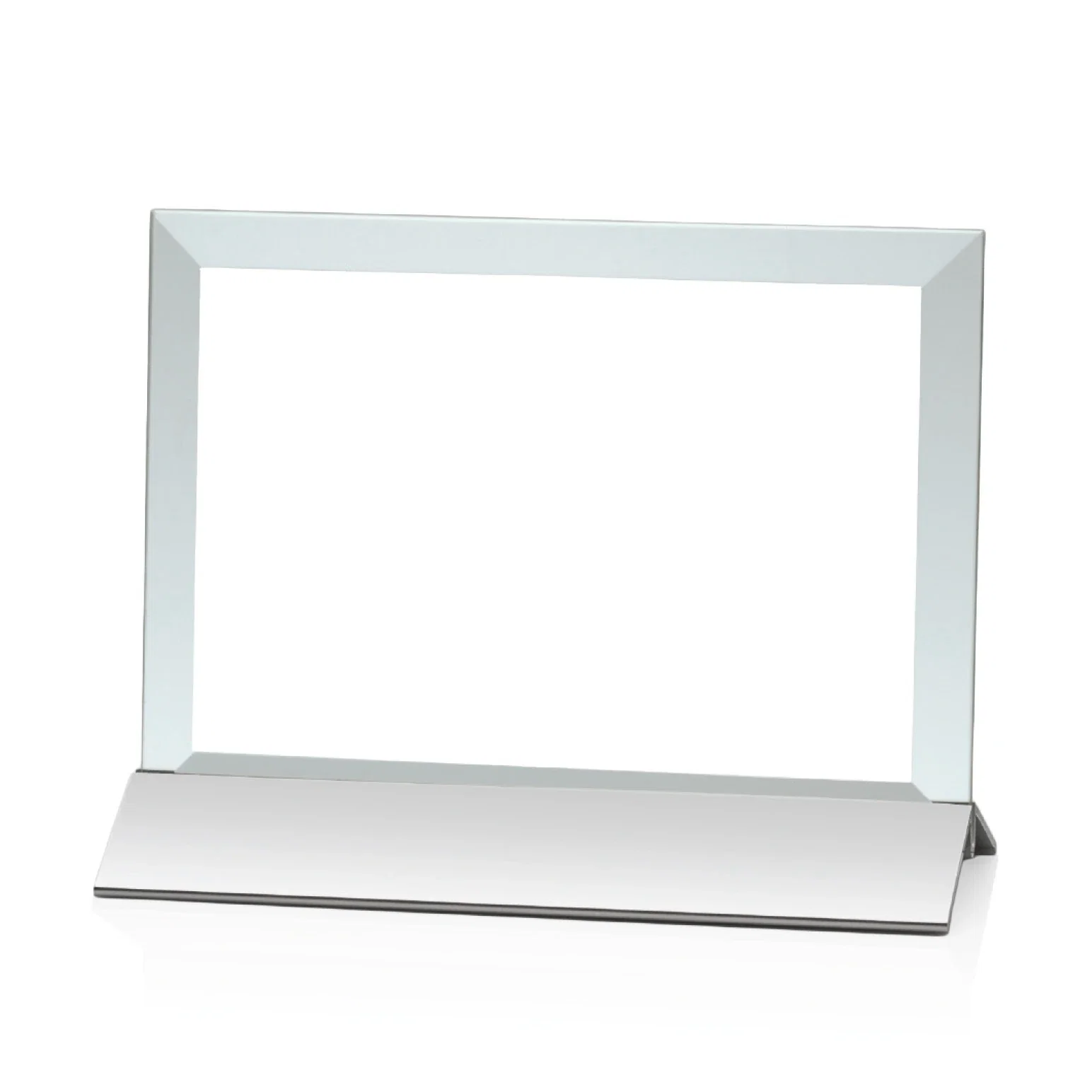 Custom Jade Glass Horizontal Award In Silver Aluminum Base for company anniversary events