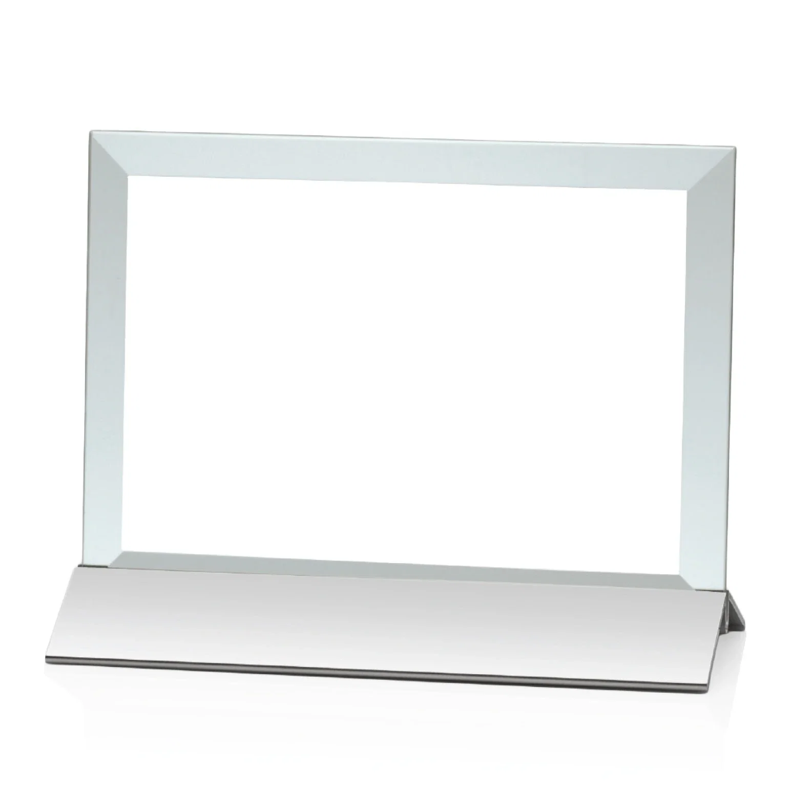 Personalized Jade Glass Horizontal Award In Silver Aluminum Base for corporate award ceremonies