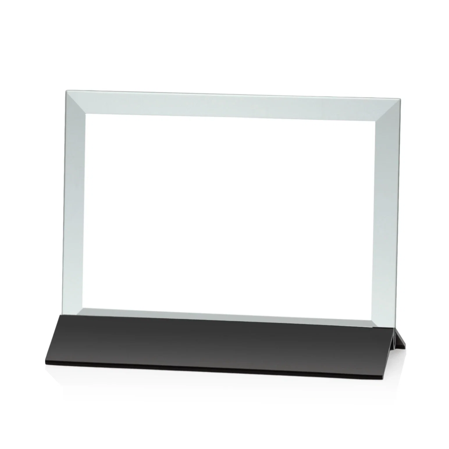 Personalized Jade Glass Horizontal Award In Silver Aluminum Base for service anniversary gifts