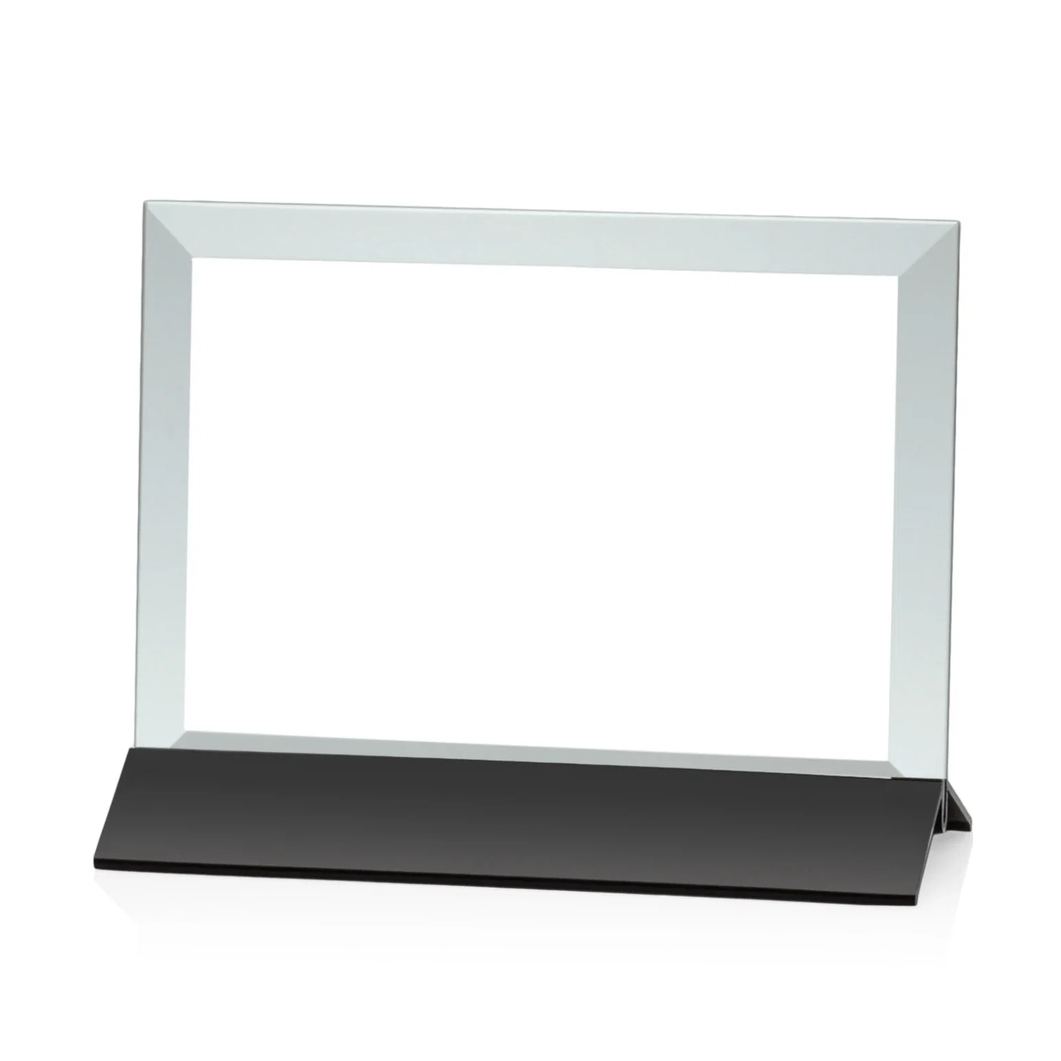 Personalized Jade Glass Horizontal Award In Silver Aluminum Base for sales achievement awards