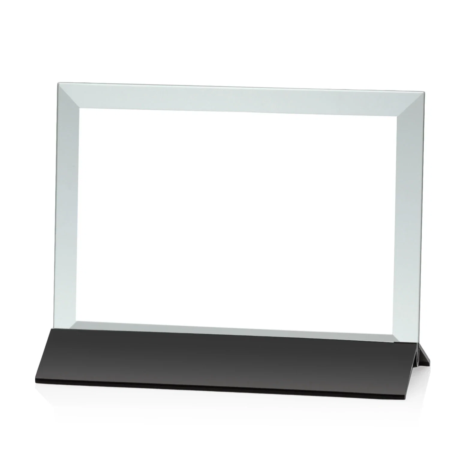 Personalized Jade Glass Horizontal Award In Silver Aluminum Base for retirement presentations