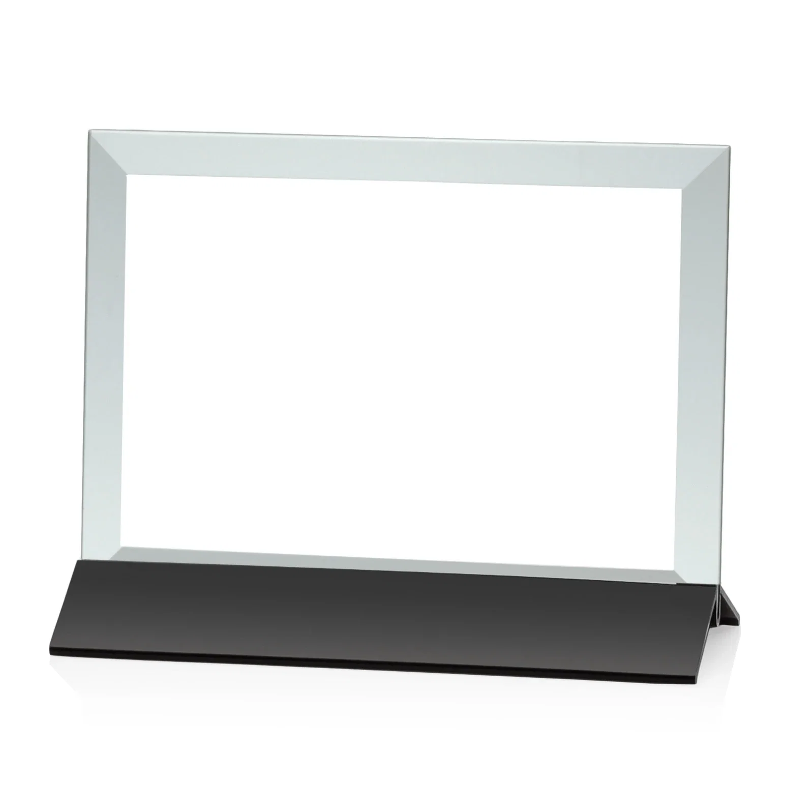 Personalized Jade Glass Horizontal Award In Silver Aluminum Base for team milestone celebrations